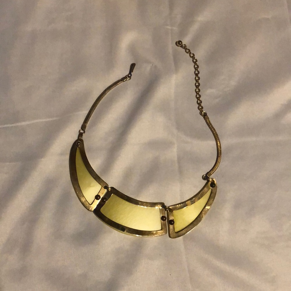 Yellow-green statement necklace